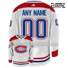 Montreal Canadiens Custom Adidas Wit Authentic Shirt - Kinderen